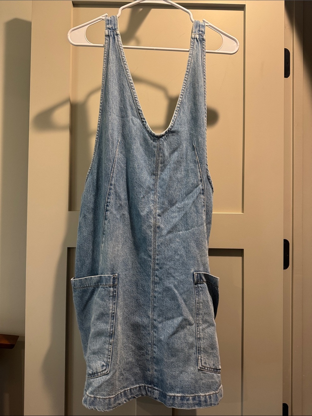 Free People Light Blue Denim Overall Dress
